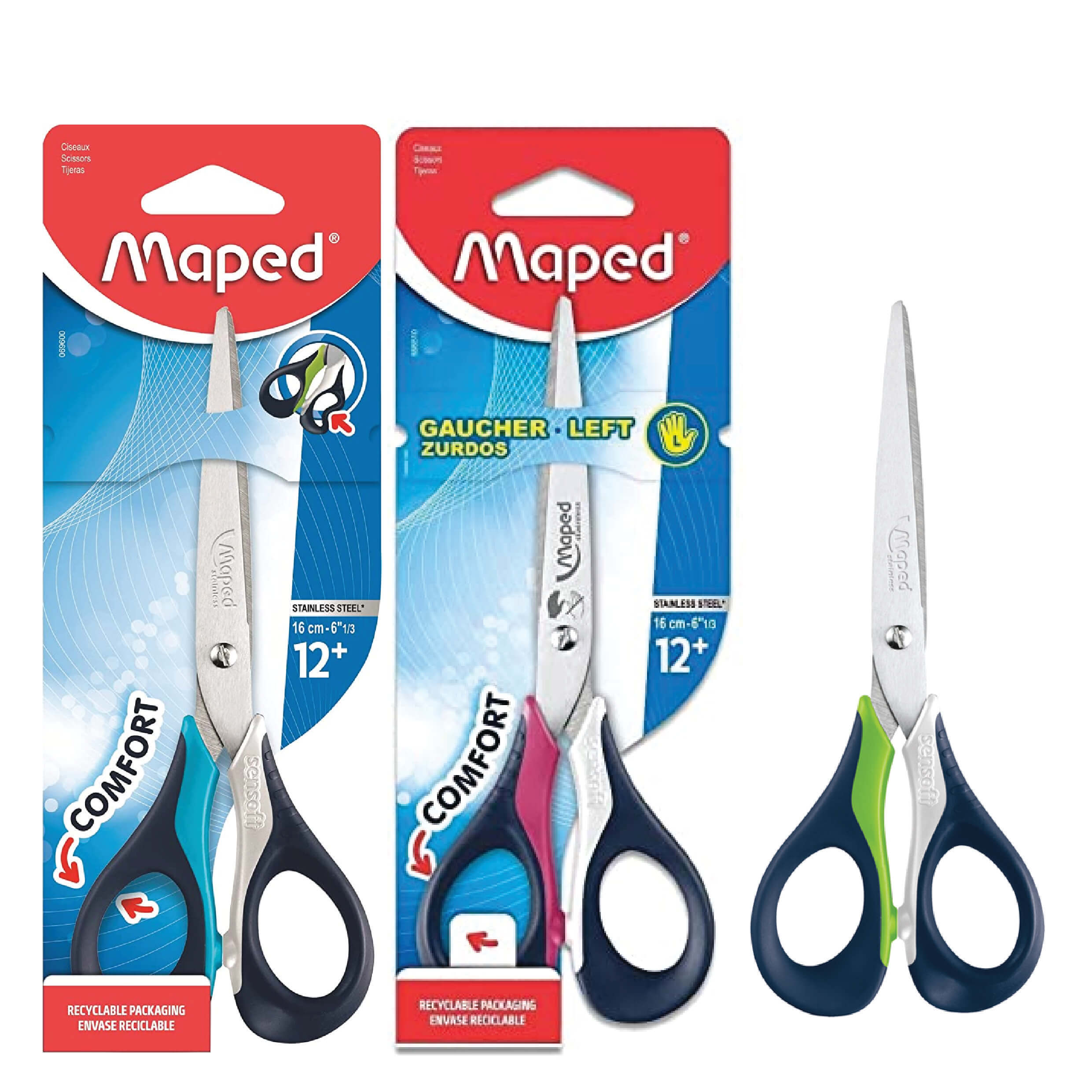 Scissors Sensoft 16CM Left Handed Try Me MAPED 696510